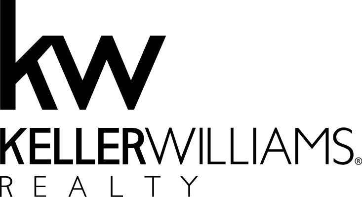 A black and white logo of the keller williams realty group.